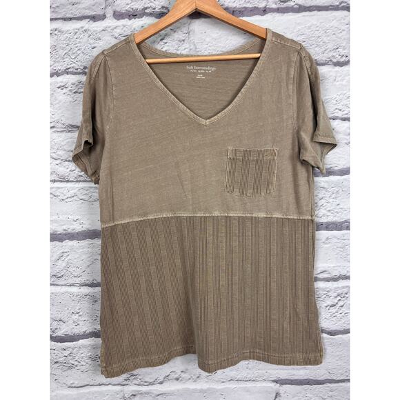 Soft Surroundings Womens S Coastal Grandma Boho Minimalist Mixed Media Tunic Top - Picture 3 of 11